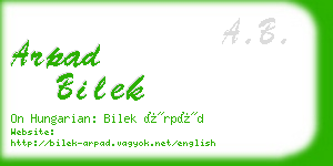 arpad bilek business card